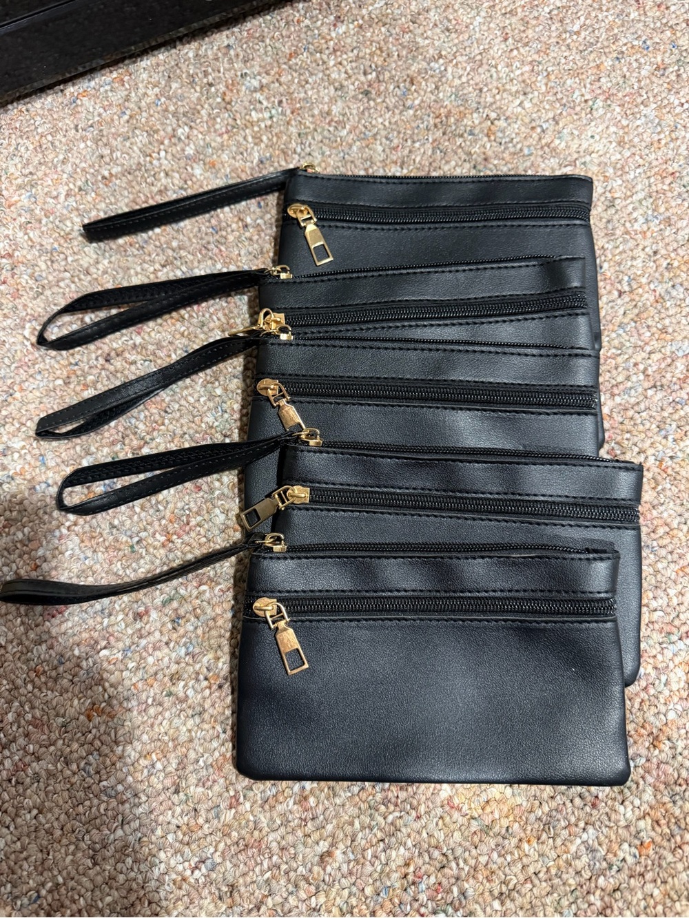Black Wristlet Pouch Set - Versatile Women's Bags